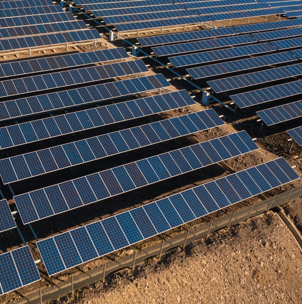 Photovoltaic panels at solar farm